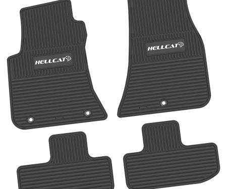 FlexTread 11-24 Dodge Challenger RWD Floor Mats (4pc) w/ Hellcat Logo - Black / NGCV53038