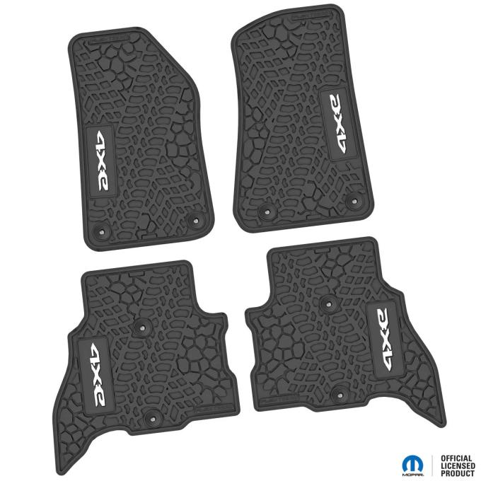 FlexTread 21-24 Jeep 4xe Floor Mats (4pc) w/ 4xe Logo NGTT46025