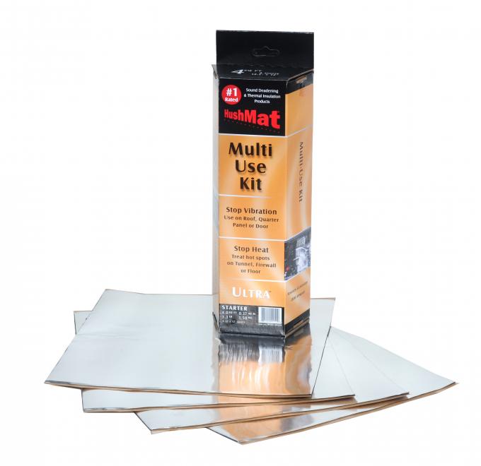 HushMat Multi Use Kit - Silver Foil with Self-Adhesive Butyl-4 Sheets 12" x 11" ea 3.7 sq ft 10151