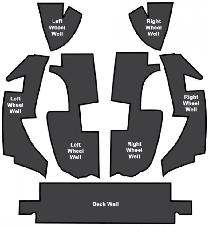 ACC 1968-1975 Chevrolet Corvette Roadster Sound Deadener Rear 7pc Mastic with Pad