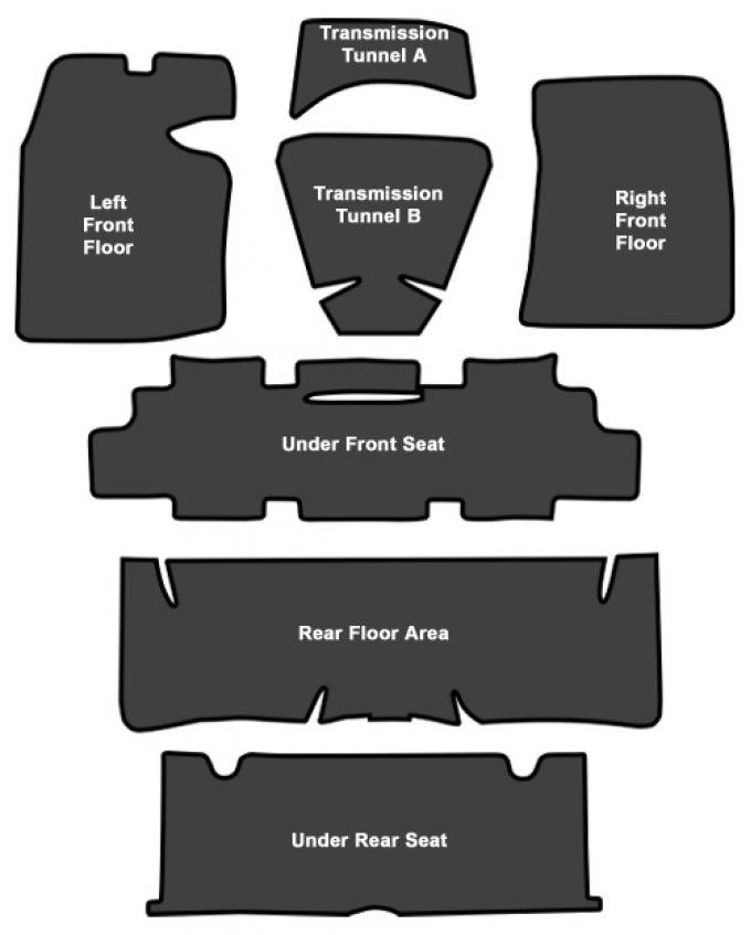 ACC 1964-1967 Chevrolet Chevelle Sound Deadener 7pc EVA