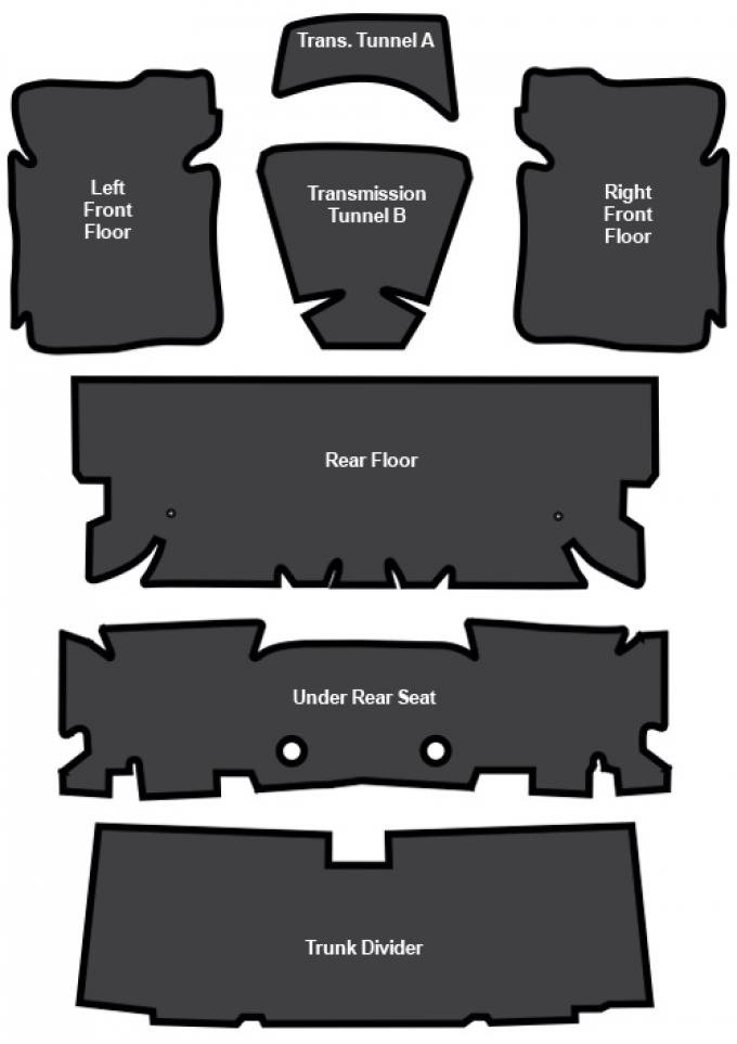 ACC 1970-1981 Chevrolet Camaro Sound Deadener 7pc EVA