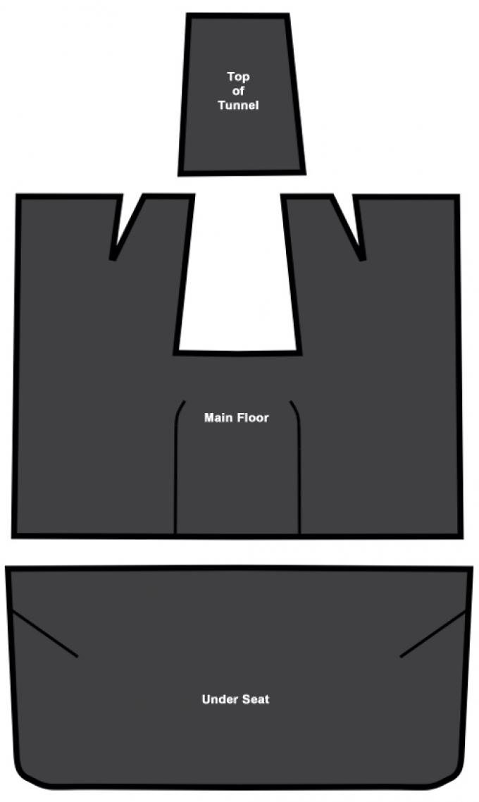 ACC 1978-1996 Ford Bronco Sound Deadener Pass Area 3pc EVA