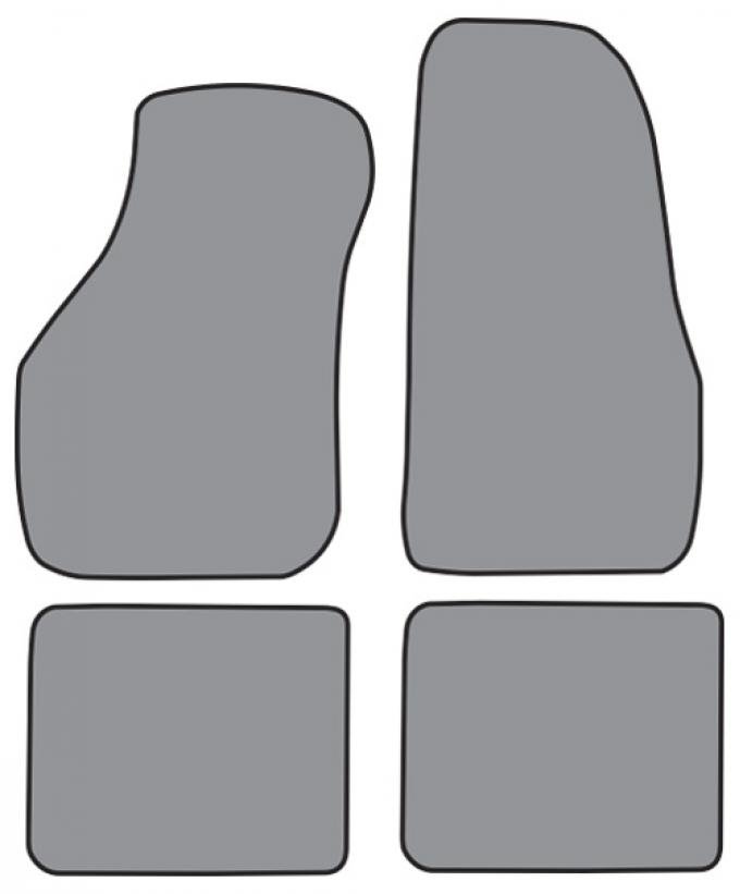 ACC 1988-1993 Volkswagen Cabriolet Convertible Floor Mat 4pc (A5191F FM18R) Cutpile