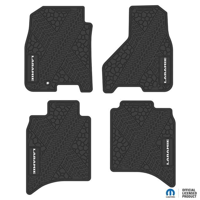 FlexTread 09-11 RAM 1500 Crew Cab & 10-11 RAM 2500/3500 Crew Cab Floor Mats (4pc) w/ Laramie Logo NGTT10056