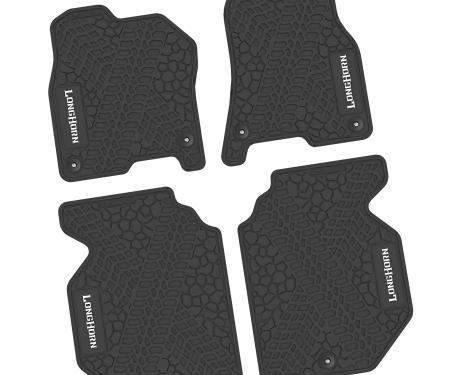 FlexTread 19-24 RAM 1500 Crew Cab Floor Mats w/ Longhorn Logo (4pc) *WILL NOT FIT 19-24 1500 CLASSIC STYLE CABS NGTT17019