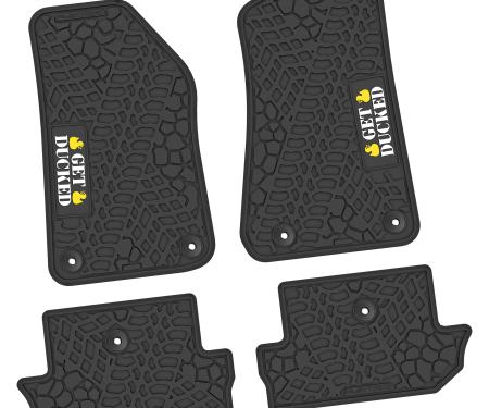 FlexTread 18-24 Jeep Wrangler JL 2Dr Floor Mats (4pc) w/ Get Ducked Logo NGTT47054