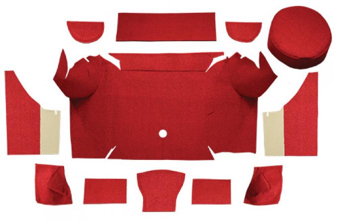 ACC 1967-1968 Ford Mustang Convertible Trunk Kit with Boards Trunk Mat Nylon