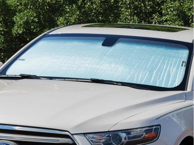 Weathertech TS0904, Windshield Shade, TechShade (R), Removable Roll Up/ With Velcro Strip For Storage, Direct-Fit, For Full Windshield, Silver/Black Reversible, Uses Suction Cups to Hold in Place