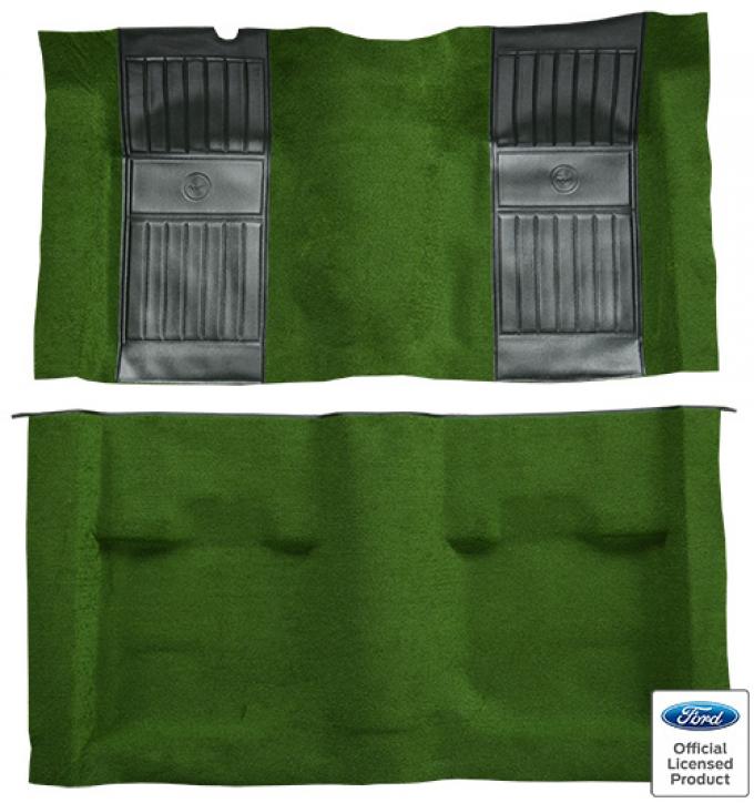ACC 1971-1973 Ford Mustang Mach 1 with 2 Green Running Pony Inserts Fastback Nylon Carpet