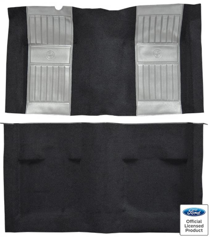 ACC 1971-1973 Ford Mustang Mach 1 with 2 Gray Running Pony Inserts Fastback Nylon Carpet