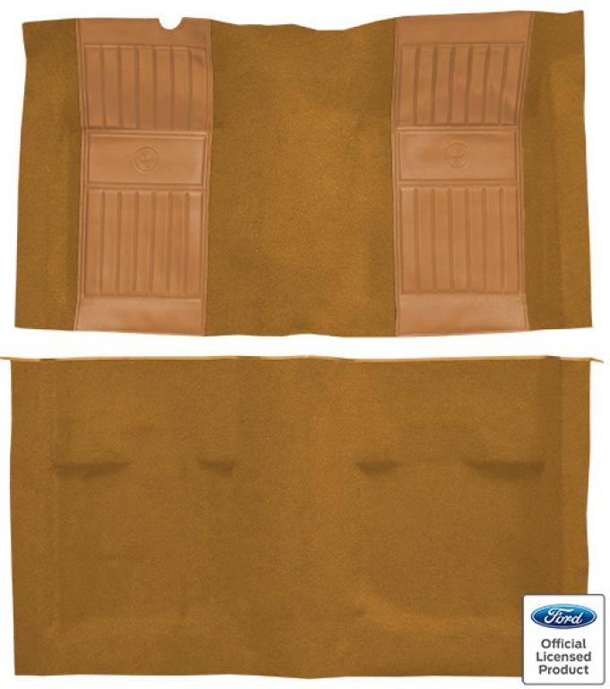 ACC 1971-1973 Ford Mustang Mach 1 with 2 Medium Saddle Running Pony Inserts Fastback Nylon Carpet